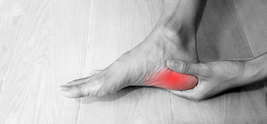 pain on calcaneus, suggestive of plantar fasciitis