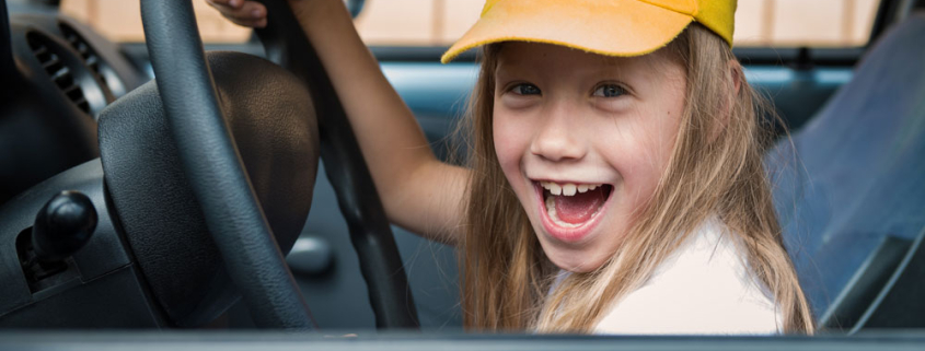 girl driving car